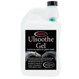 White plastic bottle of omega equine ulsoothe gel nutritional supplement naturally supporting gastric health in horses