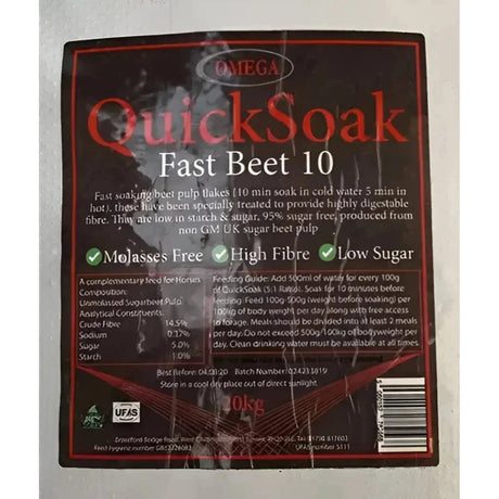 Omega Quick Soak Sugar Beet Pulp Unmolassed - Speedi Beet Alternative Horse Feeds Barnstaple Equestrian Supplies