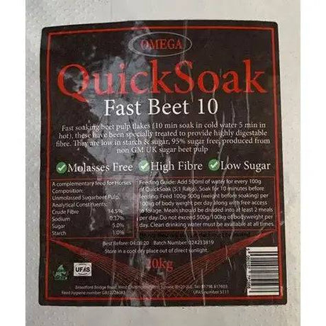 Omega Quick Soak Sugar Beet Pulp Unmolassed - Speedi Beet Alternative Omega Equine Horse Feeds Barnstaple Equestrian Supplies