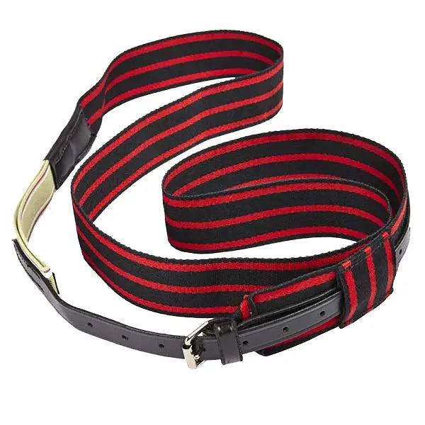 Overgirth elico red and black surcingles fabric belt with black leather buckle for sturdy girth straps break prevention