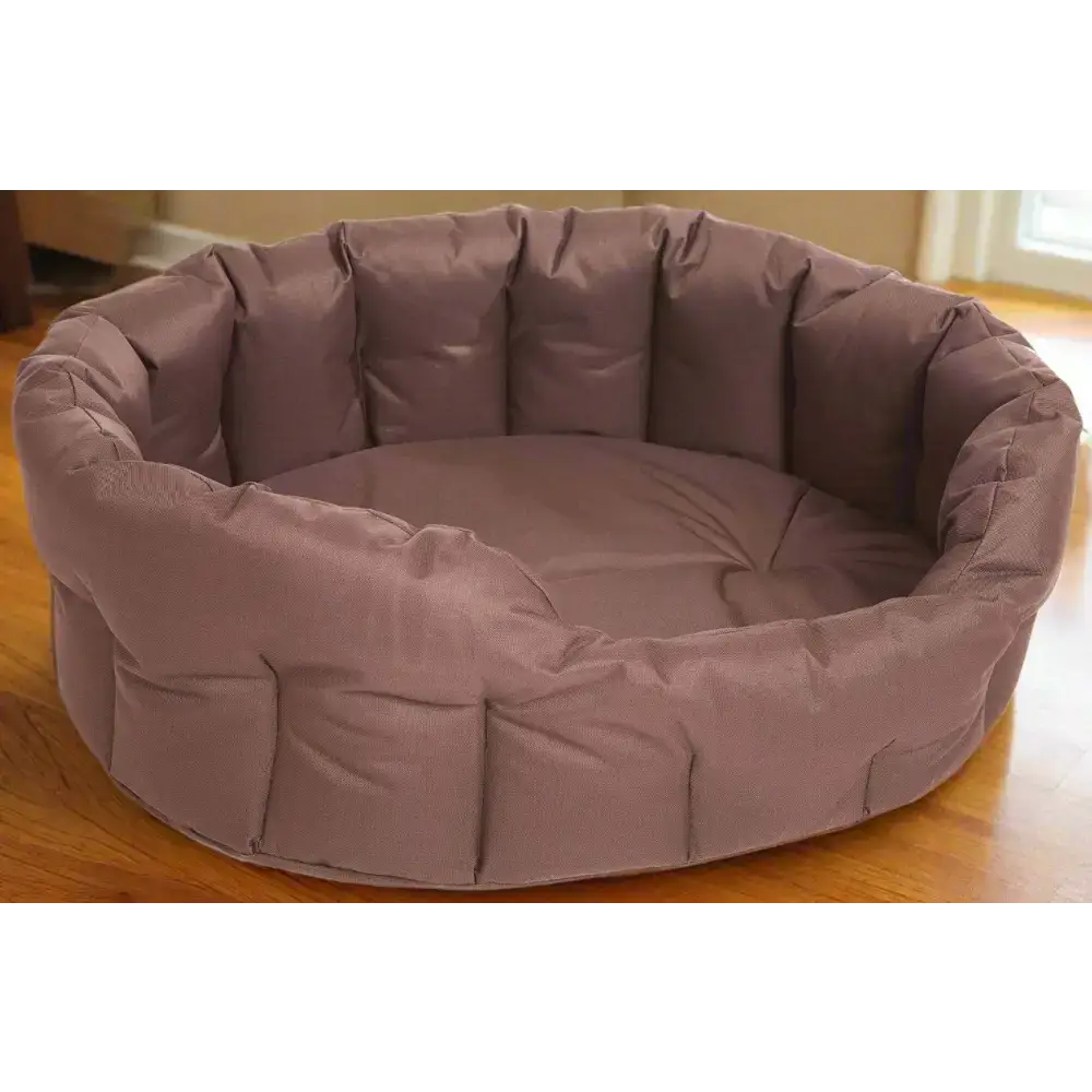 P&L Country Dog Tough Heavy Duty Oval High Sided Waterproof Dog Beds. Medium L61cm X W51cm X H22cm Brown Dog Beds