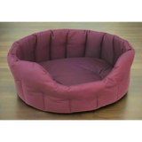P&L Country Dog Tough Heavy Duty Oval High Sided Waterproof Dog Beds. Medium L61cm X W51cm X H22cm Burgundy Dog Beds