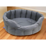 P&L Country Dog Tough Heavy Duty Oval High Sided Waterproof Dog Beds. Medium L61cm X W51cm X H22cm Grey Dog Beds