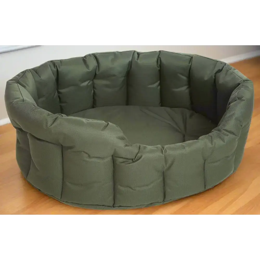 P&L Country Dog Tough Heavy Duty Oval High Sided Waterproof Dog Beds. Medium L61cm X W51cm X H22cm Green Dog Beds