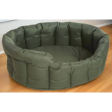P&L Country Dog Tough Heavy Duty Oval High Sided Waterproof Dog Beds. Medium L61cm X W51cm X H22cm Green Dog Beds