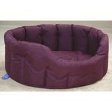 P&L Country Dog Tough Heavy Duty Oval High Sided Waterproof Dog Beds. Medium L61cm X W51cm X H22cm Red Wine Dog Beds