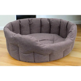 P&L Country Dog Tough Heavy Duty Oval High Sided Waterproof Dog Beds. Medium L61cm X W51cm X H22cm Light Brown Dog Beds