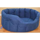 P&L Country Dog Tough Heavy Duty Oval High Sided Waterproof Dog Beds. Medium L61cm X W51cm X H22cm Navy Blue Dog Beds