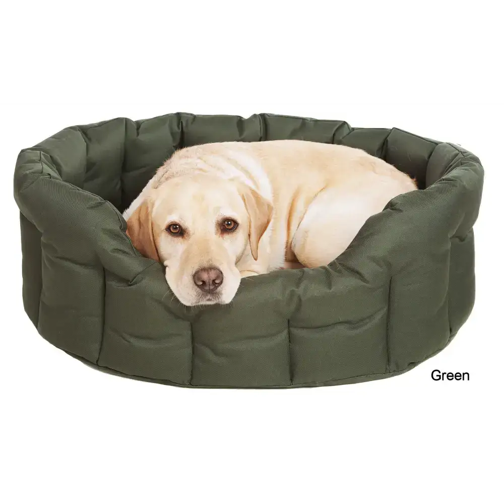 P&L Country Dog Tough Heavy Duty Oval High Sided Waterproof Dog Beds. Large L76cm X W64cm X H 24cm Green Dog Beds