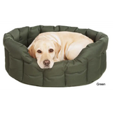 P&L Country Dog Tough Heavy Duty Oval High Sided Waterproof Dog Beds. Large L76cm X W64cm X H 24cm Green Dog Beds