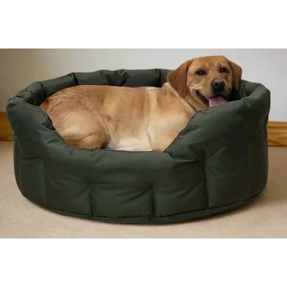 P&L Country Dog Tough Heavy Duty Oval High Sided Waterproof Dog Beds. Medium L61cm X W51cm X H22cm Black Dog Beds