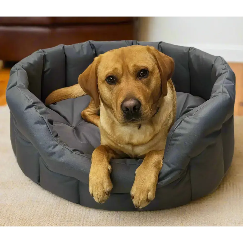 P&L Country Dog Tough Heavy Duty Oval High Sided Waterproof Dog Beds. Medium L61cm X W51cm X H22cm Black Dog Beds
