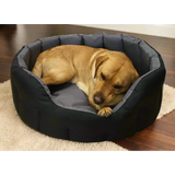P&L Country Dog Tough Heavy Duty Oval High Sided Waterproof Dog Beds. Medium L61cm X W51cm X H22cm Black Dog Beds