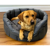 P&L Country Dog Tough Heavy Duty Oval High Sided Waterproof Dog Beds. Medium L61cm X W51cm X H22cm Black Dog Beds