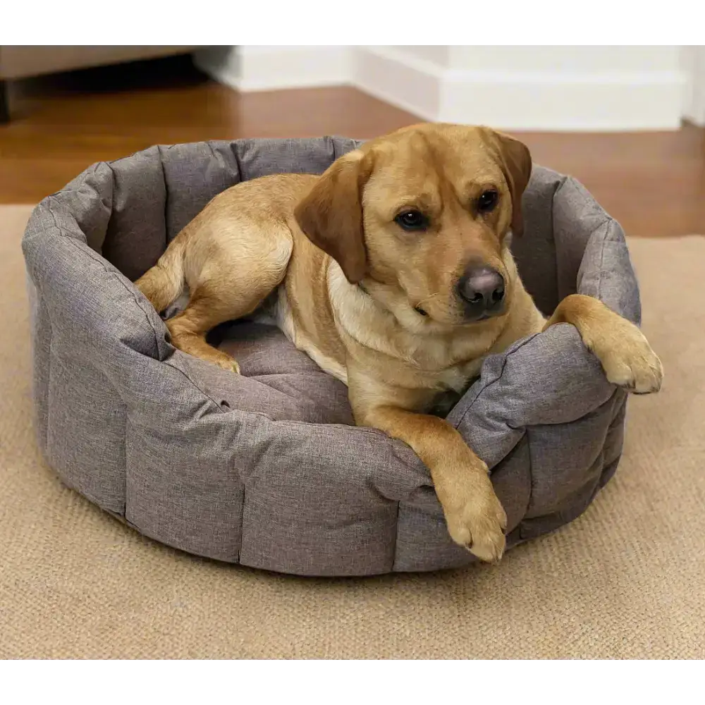 P&L Country Dog Tough Heavy Duty Oval High Sided Waterproof Dog Beds. Medium L61cm X W51cm X H22cm Black Dog Beds