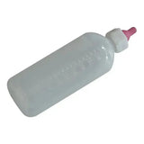 Transparent paragon lamb feeding bottle with pink nipple white cap made of highly durable polyethylene for lambs
