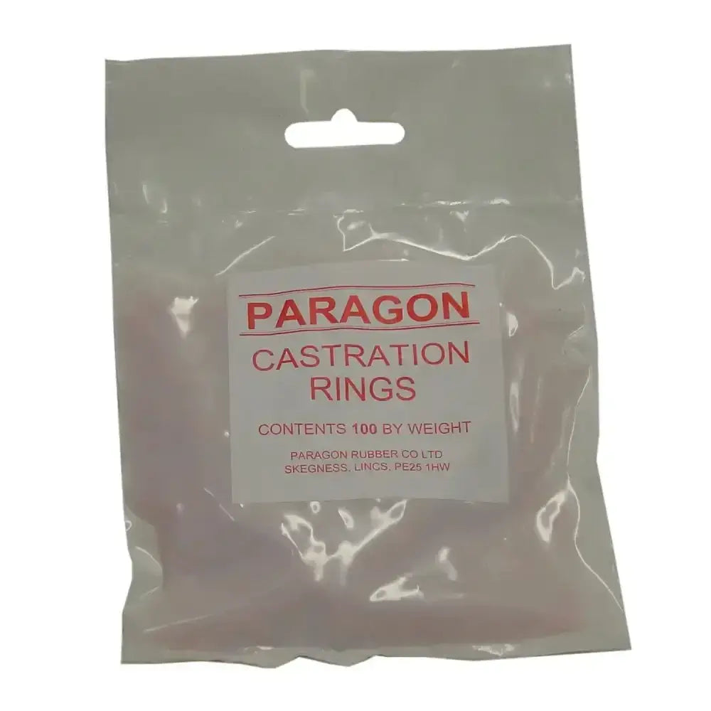 Paragon rubber castration pink rubber castration rings in clear plastic bag for use with castrating band applicator