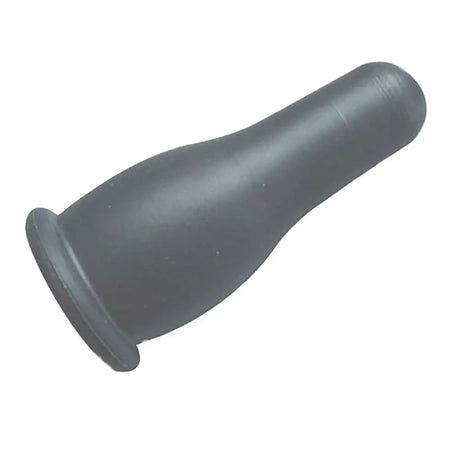 Black rubber lamb feeding teat shield from paragon rubber lamb designed for easy pull over molding use