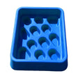 Blue plastic ice cube tray with oval compartments designed for parallax grad-dual feeder slow feeding trough for horse toys