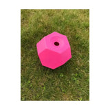 Bright pink octagonal foam parallax snack multi sided feeding ball with central hole for sided feeding play
