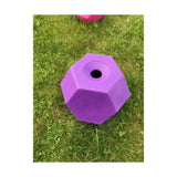 Purple hexagonal foam dumbbell with central hole for multi sided feeding in the parallax snack and play set