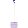 Purple plastic handled d-handle pc bedding fork with silver metal shaft and purple tines for garden use