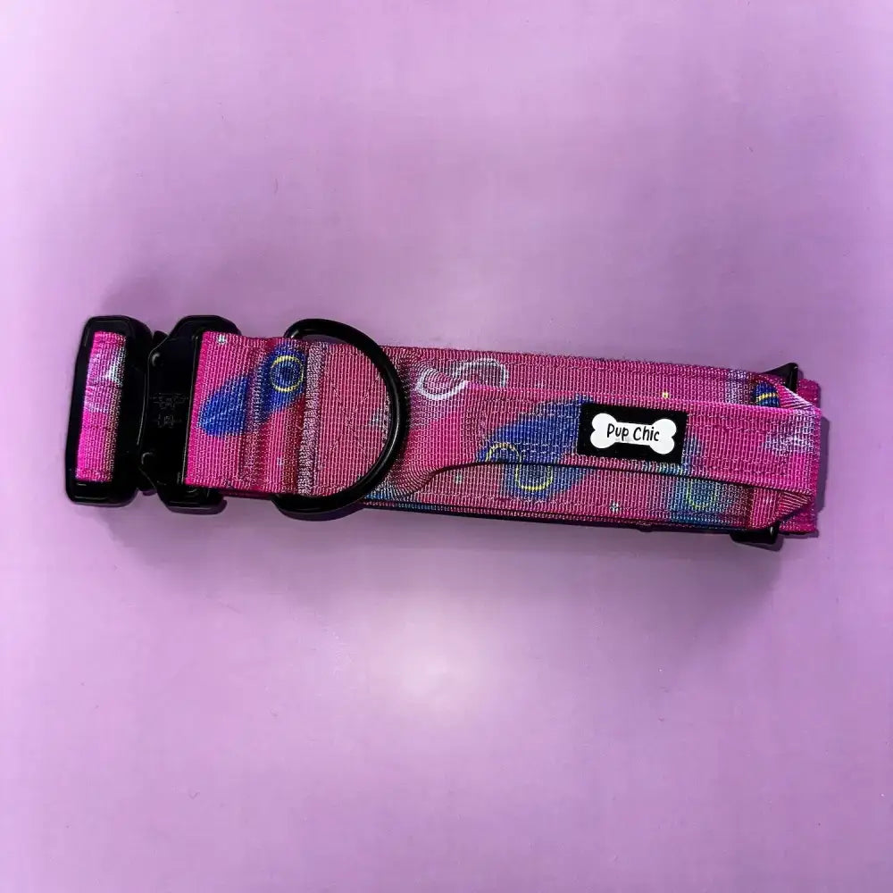 Peacock Power Tactical Dog Collar with Handle Large Pet Collars & Harnesses