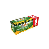 Green and yellow cardboard box of peckish complete suet cake with bird images on packaging for wild bird feeding