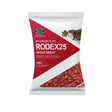 Pelgar rodex 25 whole wheat rat and mouse killer bait in red and white packaging for rat infestations and mouse infestations