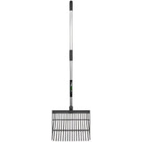 Black plastic perry equestrian bedding and shavings fork with metal handle for daily mucking use