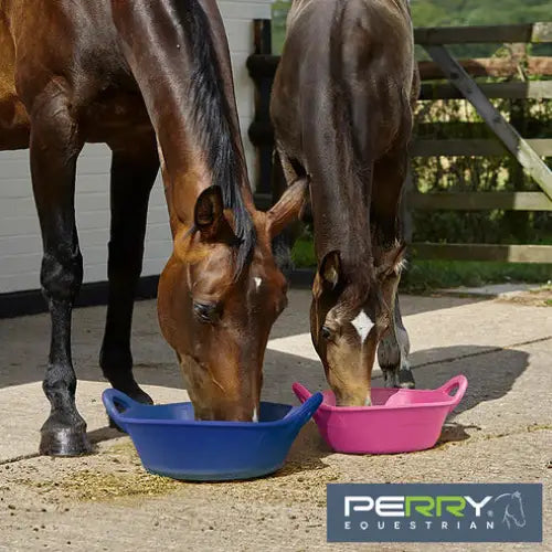 Perry Equestrian Biodegradable Rubber Eco-Skip Feeder 12 Litre Blue 12 Litre Buckets & Bowls