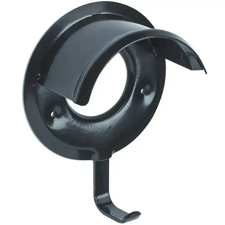 Black metal perry equestrian bridle bracket with u-shaped design and mounting bracket to help headcollars maintain shape