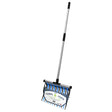 The Perry equestrian camel stable fork features silver aluminum handles with black grips and blue metal tines for yard work
