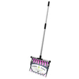 Purple and black metal camel stable fork with long silver perry equestrian replacement stable fork handle