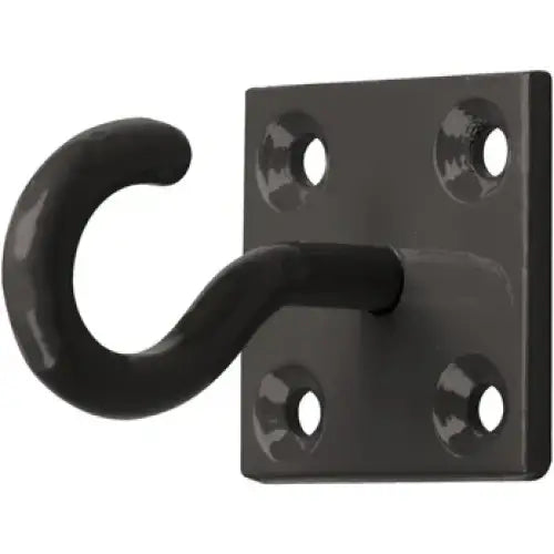 Perry Equestrian Chain Hook on Plate Black 50mm x 50mm Stable Hooks