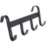 Black metal perry equestrian handy hanger with three sturdy hooks and mounting bracket for heavy duty use