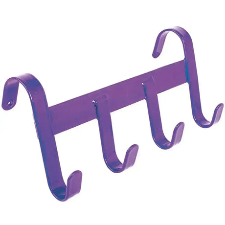 Purple metal over-the-door perry equestrian handy hanger with four curved hooks heavy duty handy hanger