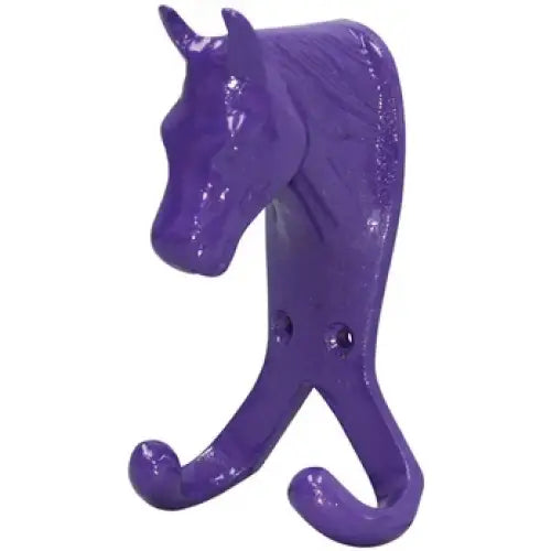 Perry Equestrian Horse Head Double Stable / Wall Hook No.5372 Purple Stable Hooks
