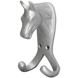 Perry Equestrian Horse Head Double Stable / Wall Hook No.5372 Silver Stable Hooks