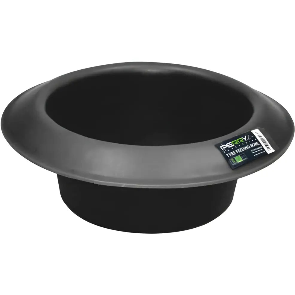 Black plastic perry equestrian round tyre feeder with raised rim and smooth edges 15 litre capacity