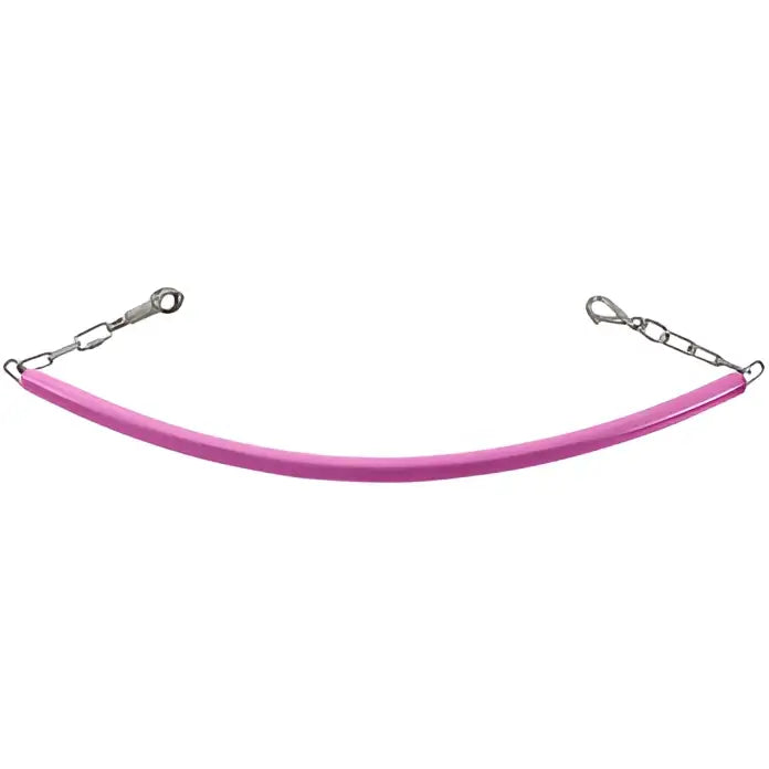 Pink rubber horse halter strap with metal chain and ring attachments from perry equestrian coated stable stall chains