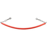 Red rubber horse halter with metal chain attachments featuring perry equestrian rubber coated stable stall chains