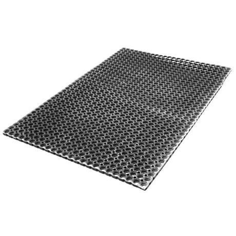 Black perry equestrian rubber mat with circular hollow openings ideal for wash-down areas 1.5m x 1.0m