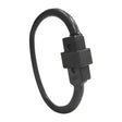 Black rubber wristband with rectangular clasp from perry equestrian safetie no 7137 for secure equestrian use