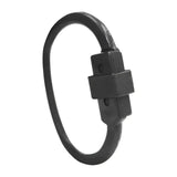 Black rubber wristband with rectangular clasp from perry equestrian safetie no 7137 for secure equestrian use