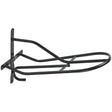 Black metal wall-mounted perry equestrian standard saddle rack with curved bars and sturdy mounting brackets