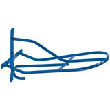 Blue metal wall-mounted perry equestrian standard saddle rack for organizing standard saddles