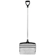 Black plastic titan shavings fork with polycarbonate head silver shaft and d-shaped handle by perry equestrian titan