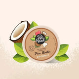 Pet head On All Paws coconut paw butter in a beige container with green leaf and coconut illustrations for pooch buttered care