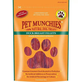 Orange bag of pet munchies breast fillets slow roasted 100 percent natural duck breast dog treats with window